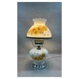 vintage milk glass electric hurricane table lamp