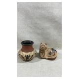 collection of Mexican folk art pottery