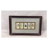 Framed 5 Cigarette Cards of Golfers, Early 20th Ce