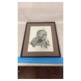 Framed Aftrican Lithograph Art Print