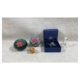 several glass collectibles Including blown glass