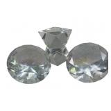 3 Vintage Crystal Paperweights