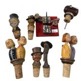 Vintage Hand Carved Wood Wine Stoppers