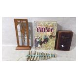 Lot with Books, Art, and Decor Pieces