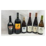 Collection of wine and spirits bottles