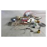 Vintage Lighter,Marbles,Magnifier, Asian Hand Fans