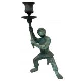 Vintage Brass / Bronze Monkey Butler Candle