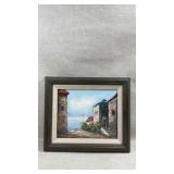 framed oil painting on canvas, depicting a