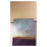 Abstract Acrylic Painting On Canvas, Gradient Sky