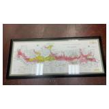 framed wine map of the Burgundy region in F