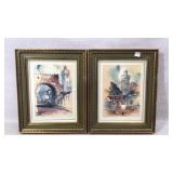 2 Vintage Al Mettel Signed Prints The Mosque of