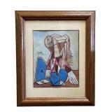 Signed After Pablo Picasso Mixed Media On Paper