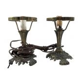 L&L WMC 1973 metal brass footed table lamps