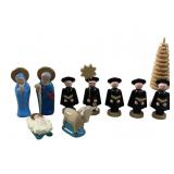 Miniature German Erzgebirge Nativity Scene Figures