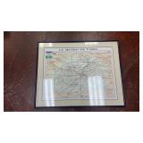 framed art print of a Paris Metro subway map
