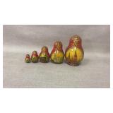 5 Hand-Painted Russian Nesting Dolls