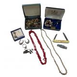 Assorted Vintage Costume Jewelry Some Silver