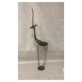 Metal Giraffe Sculpture With Polka Dot Design