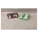 Porcelain Hand Painted Polar Bears, Spring Birds