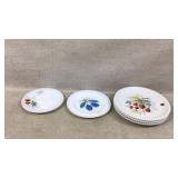 Milk Glass Plates with Fruit Designs