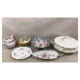 Porcelain Serving Ware Including Teapot