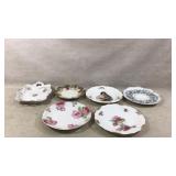 Six Decorative Floral Porcelain Plates