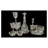 Art Deco Ashtrays, Vintage Bell Shaped Decanter