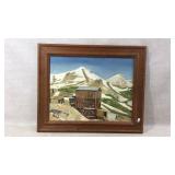 Framed Landscape Painting by Artist M.W. Roe