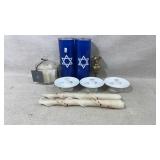 Judaica Candles, Brass Vase, Rosenthal Candle