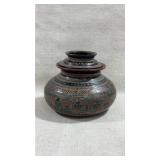 Vtg wooden decorative Burmese Yun-de lacquer