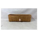 Longaberger WoodCrafts Woven Basket with Heart Cha