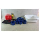 Camping Kitchen Set with Enamel Dishware and Tools