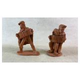 (2) J MOHAPI handcrafted terracotta figurines an