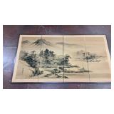 four-panel Japanese folding screen