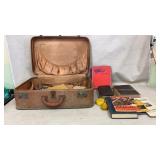 vintage ephemera and suitcase 21x7