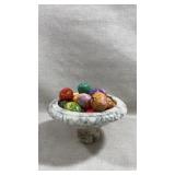 decorative set of vintage alabaster marble eggs in