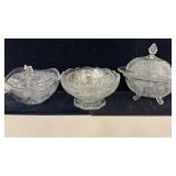Crystal Glass Dishes, Butter Dish, Serving