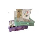 2 Containers with Vintage Doll Patterns and