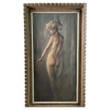 LEO JANSEN "NUDE STUDY #1" FINE PRINT ON BOARD