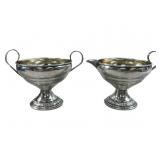 sterling silver creamer and sugar set