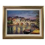 SAM PARK 'TWILIGHT AT PONT NEUF' GICLEE ON CANAVS