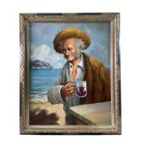 ALBERT CECCONI 'FISHERMAN' OIL ON CANAVS