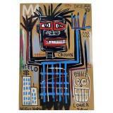 JEAN MICHEL BASQUIAT ATTRIBUTED ACRYLIC ON CANVAS