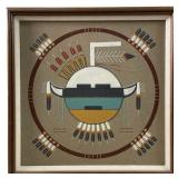 EDDIE ETSITTY "MOON FACE" NAVAJO SAND PAINTING