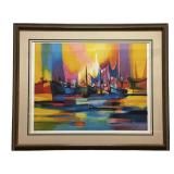MARCEL MOULY 'DEPART DU GRAND PORT' LITHOGRAPH