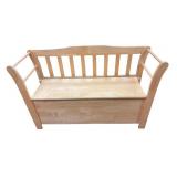 Wooden Bench with Storage and Tripod