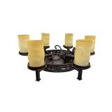 Wrought Iron 6 Light Hanging Candelabra