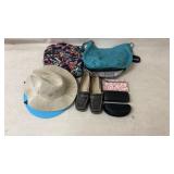 Purses, womenï¿½s shoes, glasses and hats