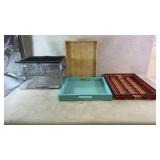 (3) serving trays, refrigerator drawer organizer