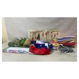 Vintage patterns, American flags, hot glue gun